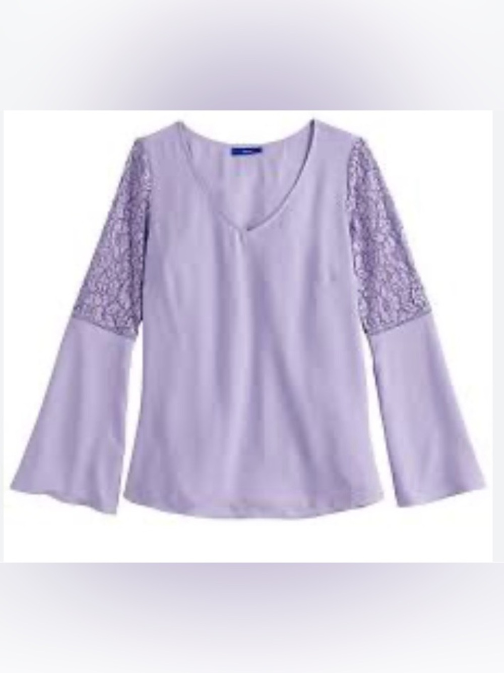 Kohl's Apt 9 Lace Bell Sleeve Top in Lilac size M new with tags